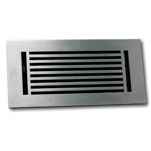 Madelyn Carter 4 x 8 Cast Aluminum Linear Vent Cover - Satin Nickel 5.8" x 9.8" x 2.5"