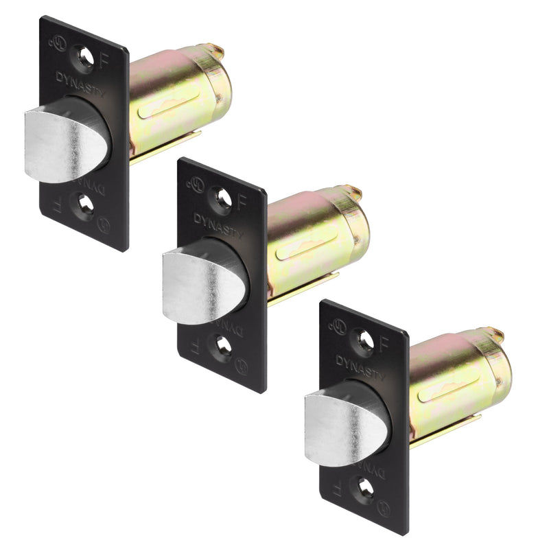Dynasty Hardware 2-3/8" Backset Deadlatch for Augusta or Spartan Keyed Door Levers, Flat Black (3 Pack) 3 Pack