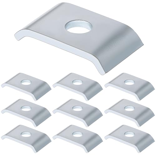 QWORK Strut Channel Washer, 10-Pack 1/2" Bolt Saddle Washer Plate Fastener for 1-5/8" Channel, 3/16" Thick Low Carbon Steel, Electrogalvanized Finish