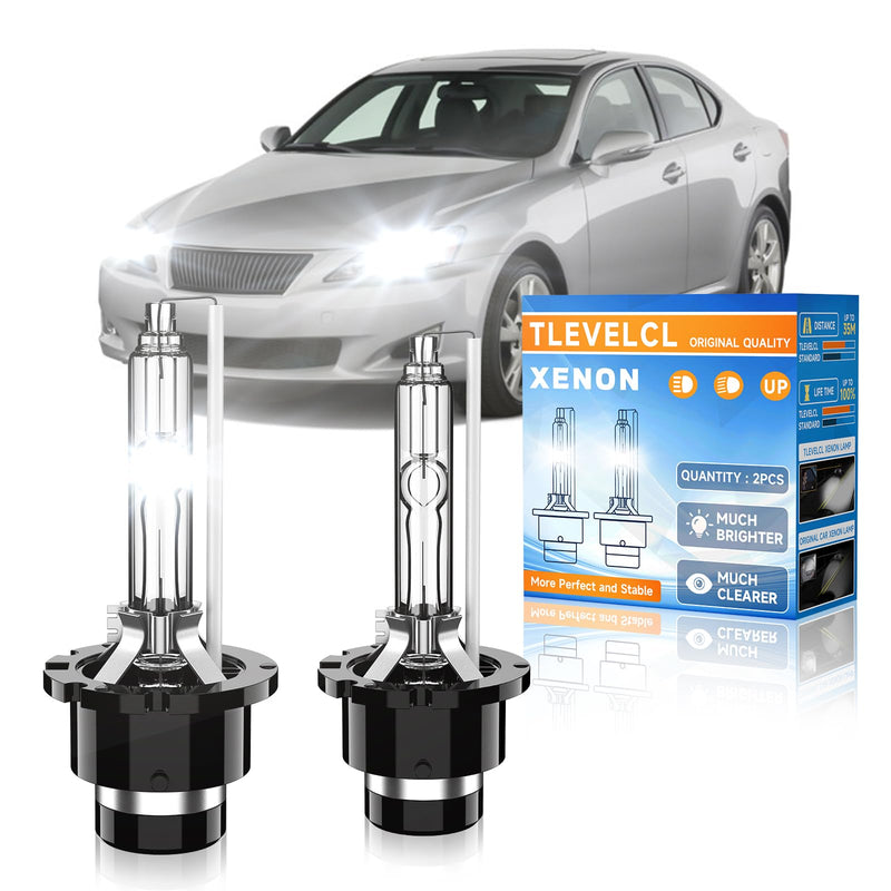 Fit for Lexus 2006-2015 IS250 IS350 2008-2012 LS600 LS600H LS600HL D4S HID Xenon Headlight Bulbs, Upgraded High Low Beam Brighter 35W Bi-Xenon Light Bulb Replace, 6000K Cool White, Pack of 2 D4S-6000K