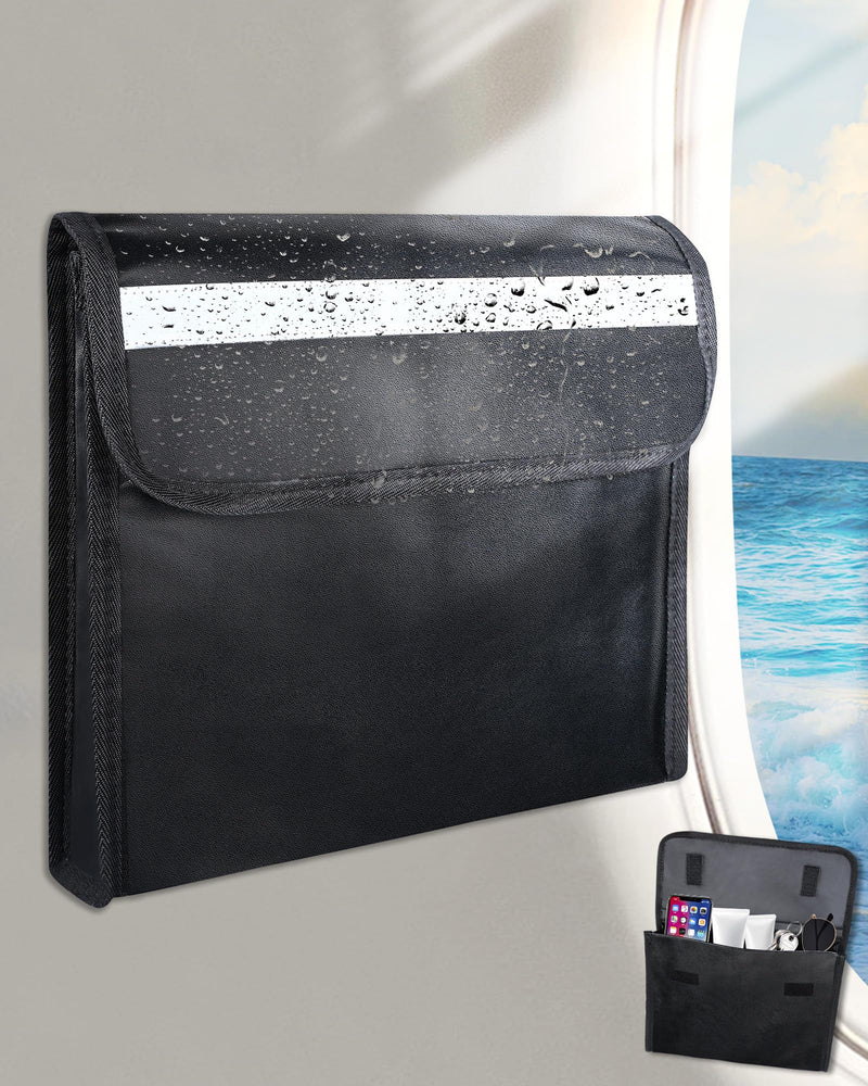 PLOZANO PU Boat Accessories Storage Organizer Bag, Sun-Protective Strong Adhesive Pouch for Cellphone and Key, Reflective Closure Pocket for Boat Center Console Pontoon RV 12" x10.8"x2.2"