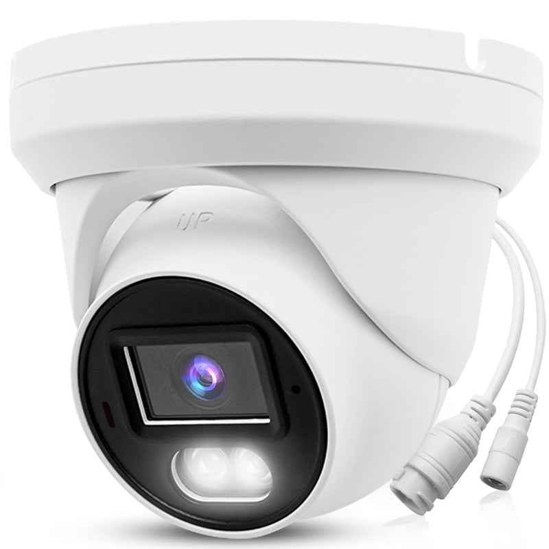 Real HD 8MP 4K PoE IP Full Color Night Vision Security Camera Outdoor, 2.8mm Wide Angle, H.265, Waterproof IP66, Metal Housing Turret Dome IP Camera, NDAA Compliant 8MP Color IP PoE Camera