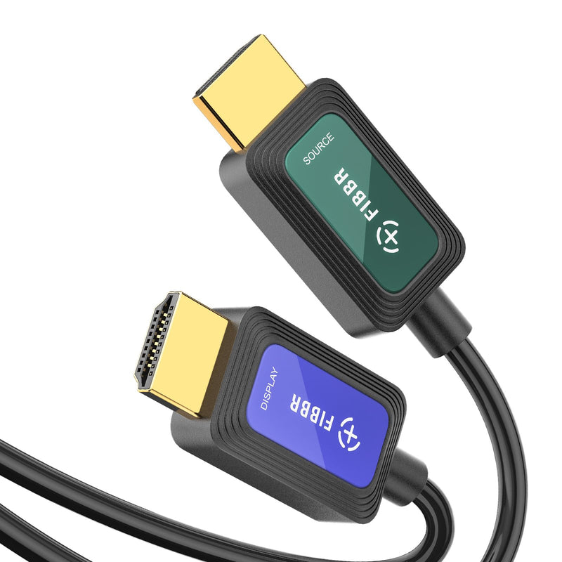 Fiber Optic HDMI Cable 50 ft 2.1 8K 48Gbps High Speed Supports 8K@60Hz 4K@120Hz, VRR, ALLM, eARC, HDR- Ultra Long Reliable Cable for Projector, Home Theater, Gaming (PS5/Xbox) Immune to Interference 50FT Fiber Optic