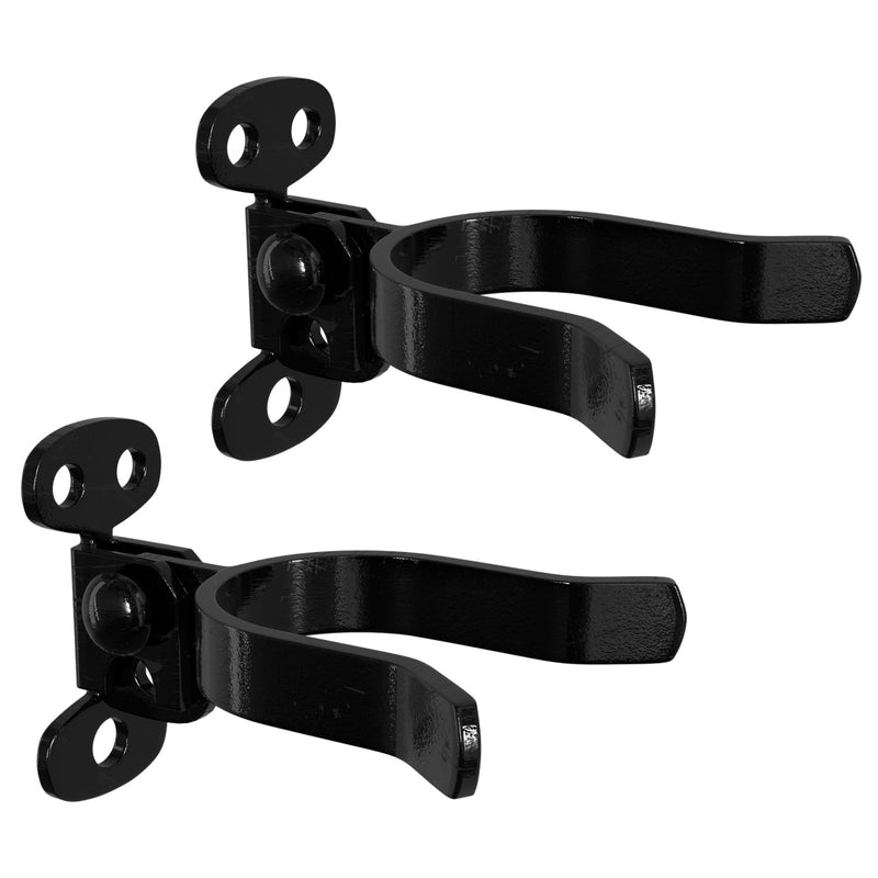 VIVIDA 1-7/8" Black Wall Mount Latch, Chain Link Flat Back Gate Latch for 1-7/8" Gate Frame, Mounts to Wooden Fence Post or Wall, Black Chain Link Fence Parts, 2 PCS 1-7/8" (2 PCS)
