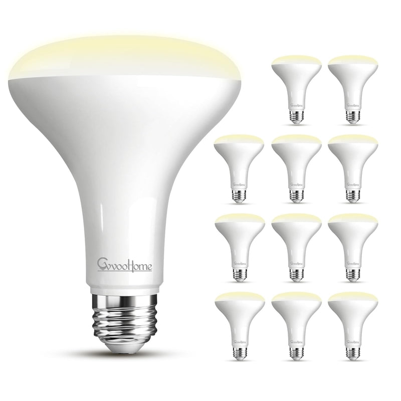 GvvooHome 12 Pack BR30 LED Flood Light Bulbs, 7W (65W Equivalent), 2700K Soft White, 650 Lumens, E26 Base, Dimmable, Indoor Recessed Can Lighting for Living Room, Bedroom, Kitchen