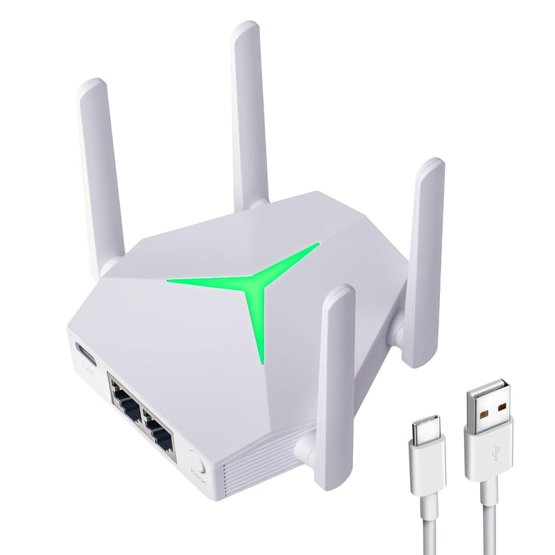 2025 AC1200 WiFi Range Extender, USB Dual Band 5GHz/2.4GHz WiFi Repeater with 3 Modes & 2 Ethernet Ports Cover up to 12000 Sq.ft, EX004 Internet Signal Booster for Whole Home, Plug and Play (White) White