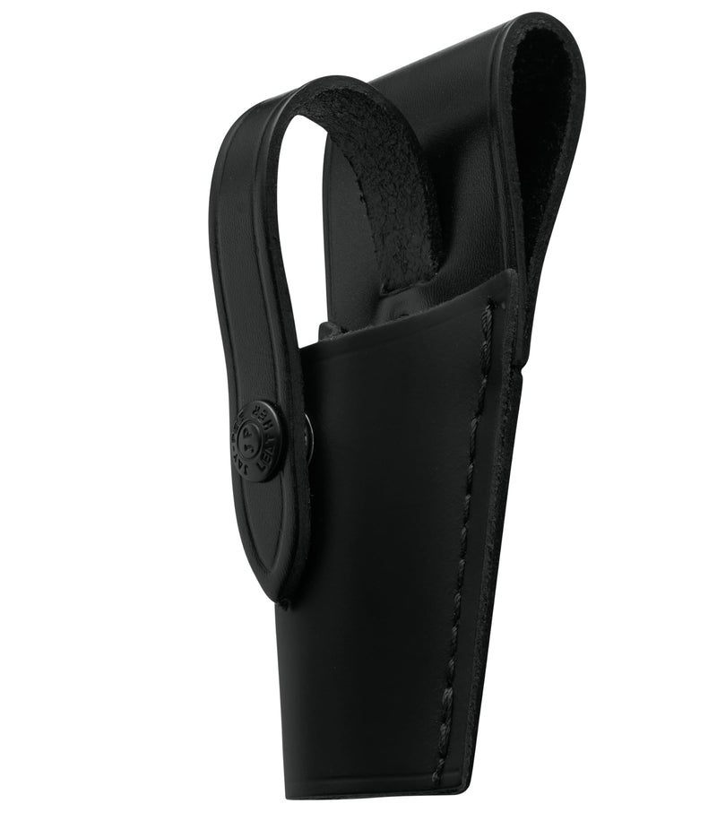 JAY-PEE Black Leather Ticket Punch Holder, Extra Large Pouch for Bus Drivers, Railroad Train Conductors, Mass Transit Officials, Snap Strap Secures Punch or Small Tools, Genuine Leather Construction X-Large