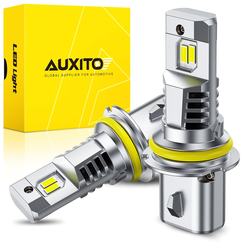 AUXITO 9007 LED Bulbs Combo, 40,000LM Super Brighter, 1:1 Halogen Mini Size, 6500K White HB5 Driving Light Bulbs, Plug and Play,Pack of 2 9007/HB5