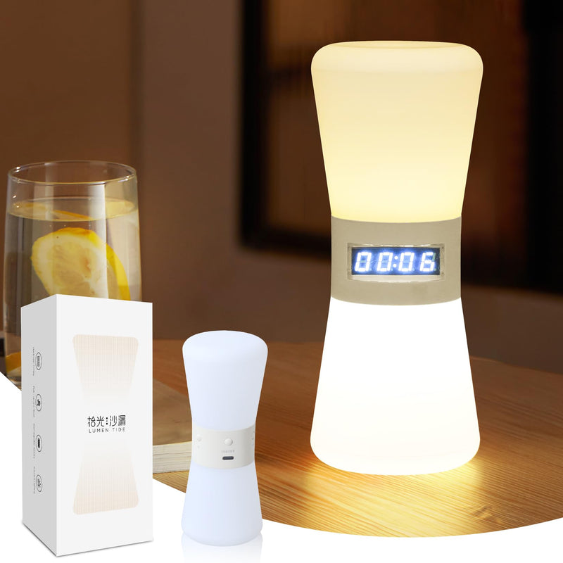 LED Visual Timer Hourglass - Rechargeable Digital Countdown ADHD Timer for Kids & Adults (1-99 Mins Adjustable), Time Flow Simulation with Time Management for Classroom,Kitchen,Room,Home (Warm-White) Warm-white