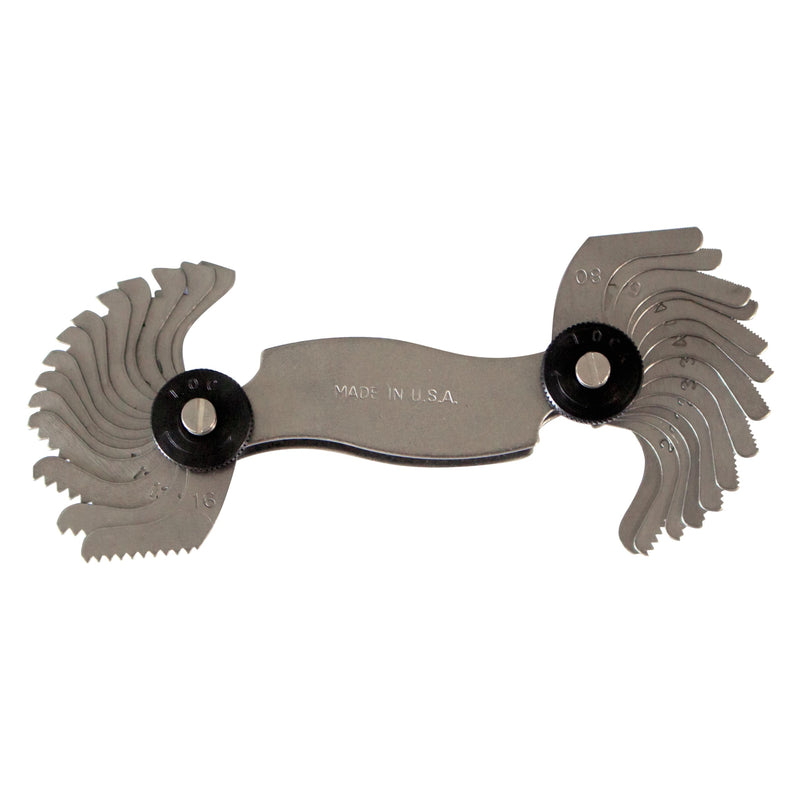 Made in USA | Unipec Screw Pitch Gauge – 28 Leaves, 4–80 TPI | English Thread Gage Tool | Precision Steel Thread Measuring Tool English 28-Leaf