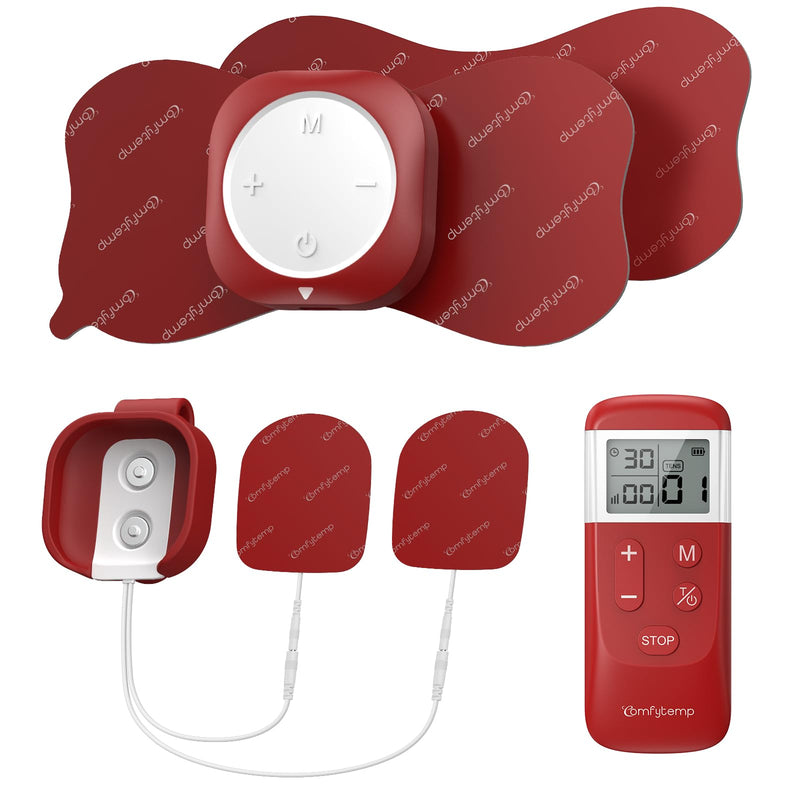 Comfytemp Transcutaneous Electrical Nerve Stimulator K6134, Wireless & Wired 2-in-1 TENS Unit Muscle Stimulator, TENS EMS Machine for Back, Shoulder, Wired Back Clip — Easy to Use Lying or Reclining
