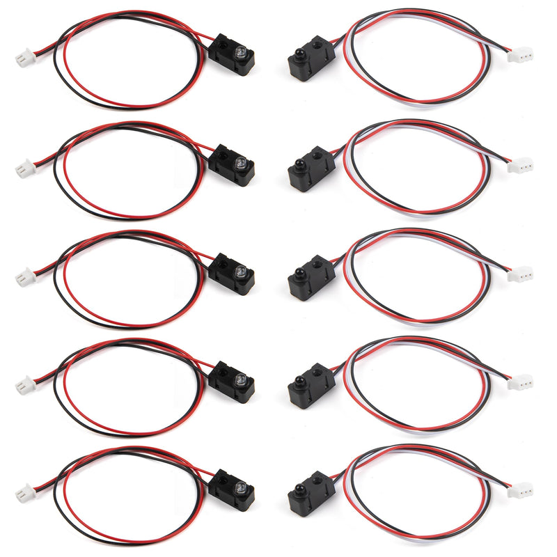 5Pcs IR Break Beam Sensor LEDs Counting Module Distance Sensor Split 5MM Through-Beam Photoelectric Switch for Apply Relay 5 Sensors