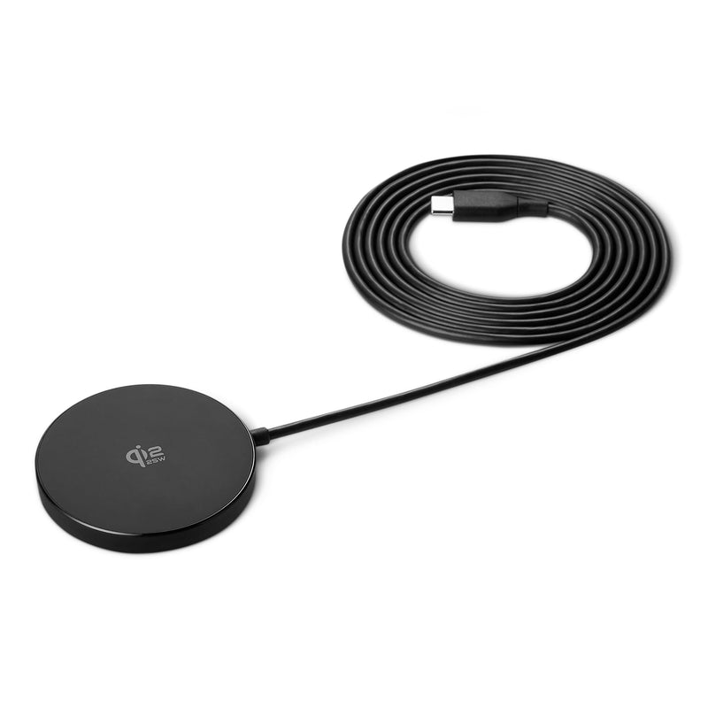 Amazon Basics 25W Qi2.2 Certified Wireless Charging Pad, MagSafe Compatible for iPhone 17/16/15/14/13/12, Magnetic Compatible for Android, Google Smartphones, Black (Adapter Not Included) 2.36x2.36x0.32 inches