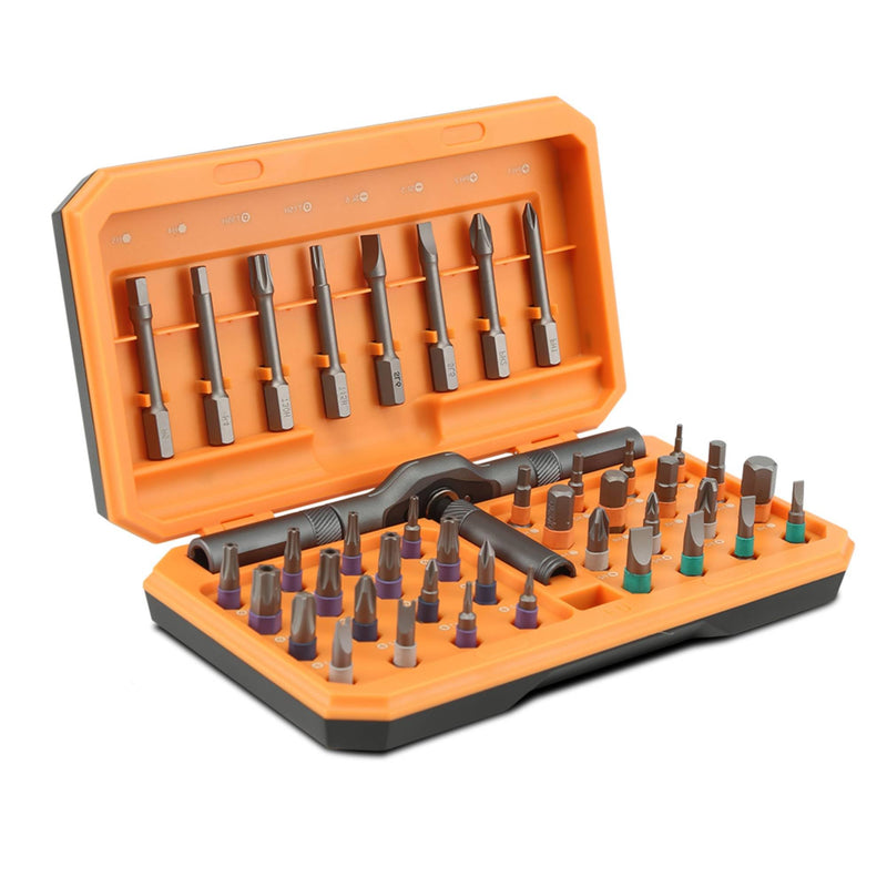 42 in 1 Magnetic Screwdriver Set Precision Screwdriver Mini Removable self-assembly Magnetic DIY Precision Tool kit for Computer, Mobile Phone, Laptop, Game Console, Watch, Camera, Eyeglasses Orange