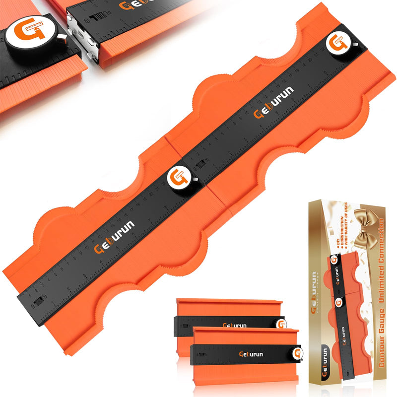 Contour Gauge 10+10 Inch Unlimited Connection Profile Tool with Lock, Valentine's Day Gifts for Men Husband Him, Super Contour Duplicator Woodworking Tools Construction Outline Angle Measuring Tool Unlimited 10+10 Inch