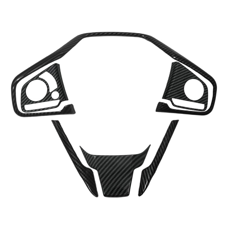 Steering Wheel Trim Decoration Steering Wheel Button Cover Trim Sticker Compatible with Honda Civic Accessories 10th Gen 2016 2017 2018 2019 2020 2021 ABS Carbon Fiber Style (6 PCS) Steering Wheel Trim 3 Pcs