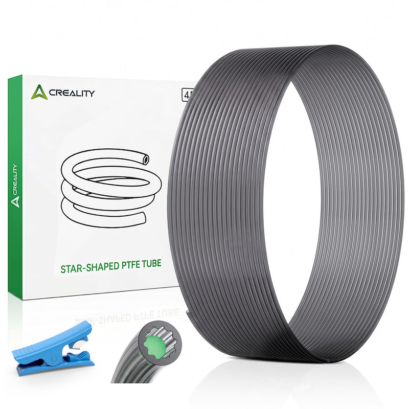 Creality PTFE Teflon Tube 4M, Upgrade Low-Resistance Star-Shaped Inner Channel Design Reduces Resistance by 30%, Support 260°C High Temperatures Printing, Precision Performance in Multicolor Printing