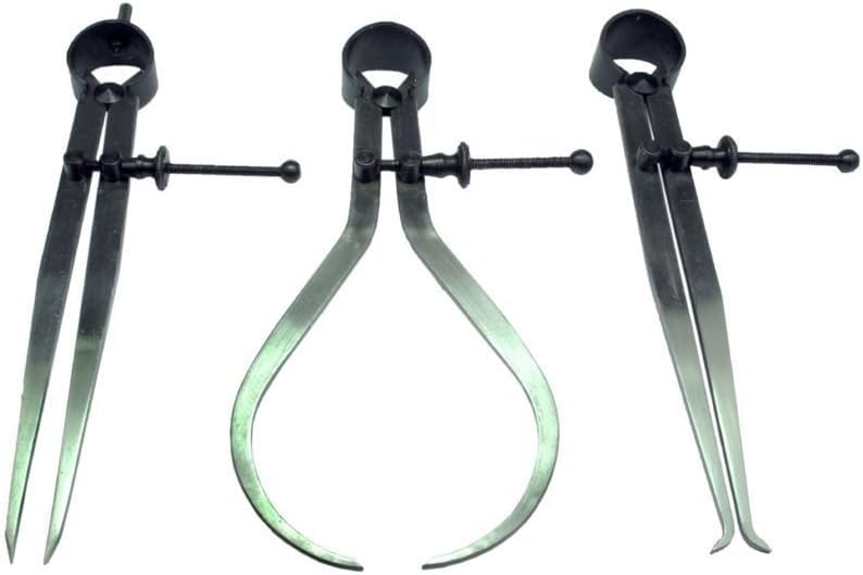 3 Pieces Spring Caliper Set - Inside, Outside & Divider 12" Inch / 300 Mm - Measuring Tool, Workshop, Tool Room