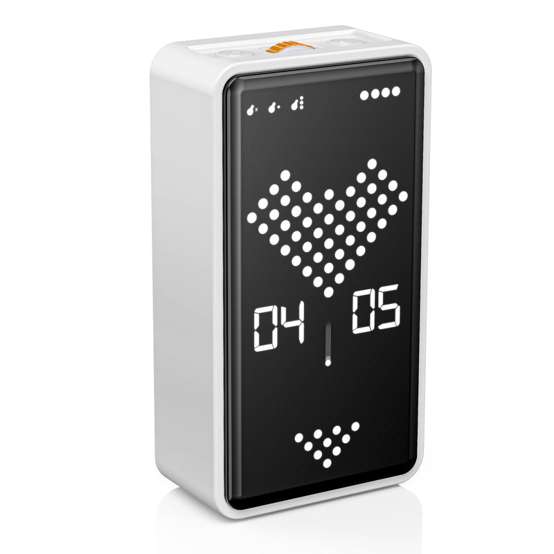 Digital Hourglass Timer, Rechargeable Magnetic Visual Timer with Large LED Display, Adjustable Volume for Classroom, Cooking, Fitness, Baking, Kids Learning & Teaching (White) White