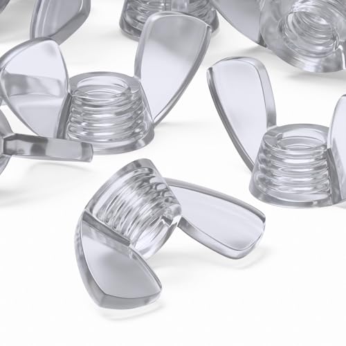 50x Clear Acrylic Plastic Butterfly Wing Nuts M4, Thumb Nuts