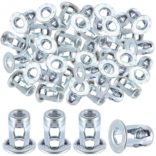 50 Pack Jack Nuts 1/4''-20 Threaded Insert Petal Nuts Srew Anchor 50