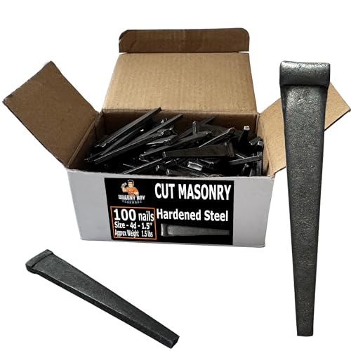 1.5”- 4d Cut Hardened Concrete Masonry nails for cinder block, concrete walls, cement board -1.5 lb - Qty 100
