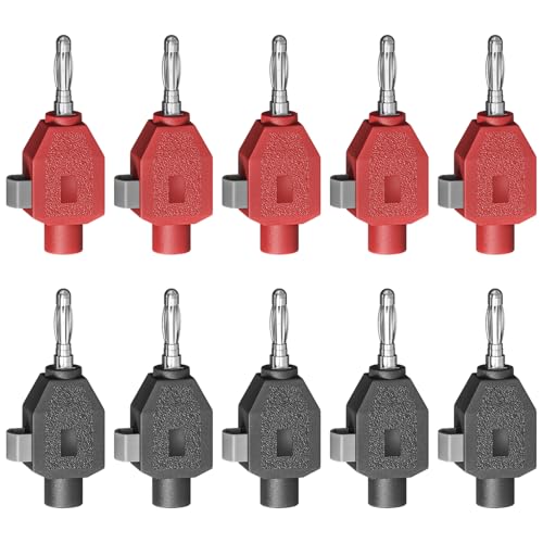 Goupchn 4mm Banana Plugs Quick Wiring Connect Red & Black, 10PCS Red&Black