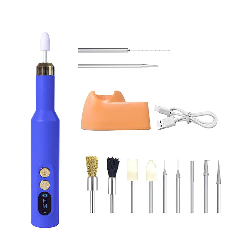 DIYPHONE Portable Circuit Board Grinder Chip Grinding Pen Damaged Screw Removal Tool Rechargeable Grinding Pen with 11 Grinding Heads, Type-C 3-Speed Adjustable For Phone Repair