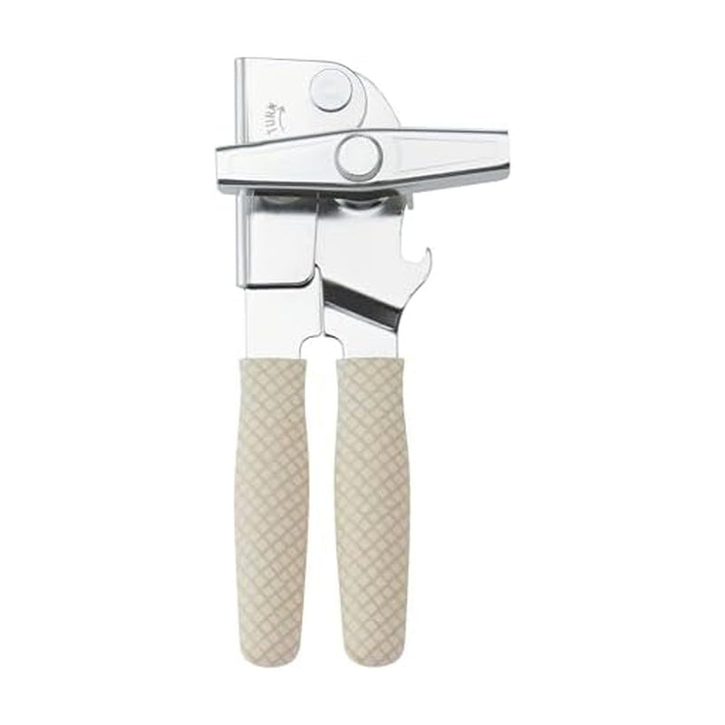 Dolly Parton Compact Can Opener with Crisscross Design – Ergonomic Soft-Grip Handles, Durable High-Carbon Cutting Wheel, Built-In Bottle Opener, 7.5 Inch