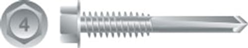 410 SS Unslot Indent Hex Wash Head,12-24X1-1/2,#5 Pt,Box/ 65