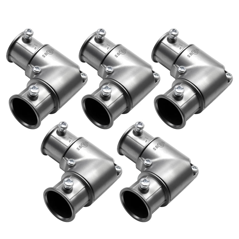 90 Degree EMT Pull Elbow, 1 Inch Inside Corner Conduit Coupling with Removable Cover, Zinc Die-Cast, 5-Pack 5 Pack