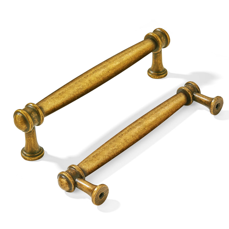 5 Pack 5 Inch(128mm) Vintage Antique Brass Cabinet Pulls Kitchen Cabinet Hardware for Cupboard Drawer Handles Dresser Pulls 5 Pack