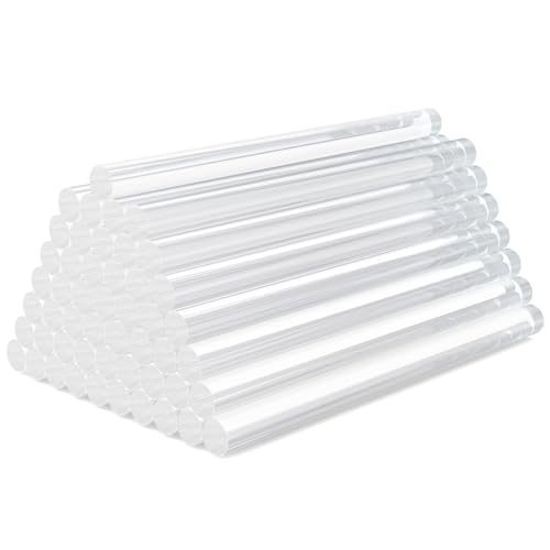 50 Pack Crystal Clear Hot Glue Sticks - 4" Long x 0.27" Diameter Mini Hot Glue Sticks for Fabric, Wood, Metal, Glass, Plastic, Floral 50 Pack/0.27x4 inch