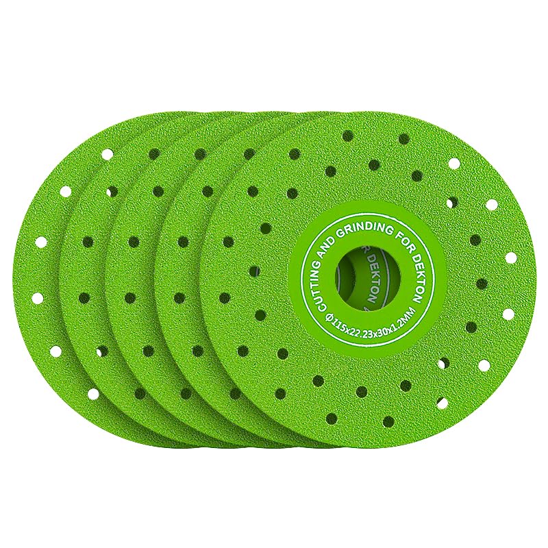 LOZLIN 4.5 Inch Ultra Thin 0.05" Diamond Grinding Disc, Double Sided Low Resistance Saw Blade 115mm 22.23mm for Angle Grinder, Cutting Grinding Porcelain Tile Granite Marble (5) 5