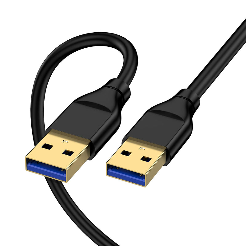 USB to USB, USBA to USBA Cable 10 FT Double End USB3.0 A to A Male to Male Cable Data Transfer Cord for Hard Drive,Laptop Cooling Pad,Soundbar,Monitor,KVM,DVD Player,Hub,TV,Set Up Box,Projector,Camera