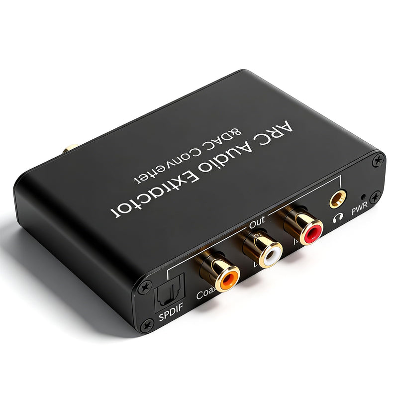 ARC Audio Extractor & DAC Converter, HD Output ARC Sound Extractor 192KHz Optical SPDIF 3.5mm Headphone Port Digital Analog Sound Converter for Home Cinema TV