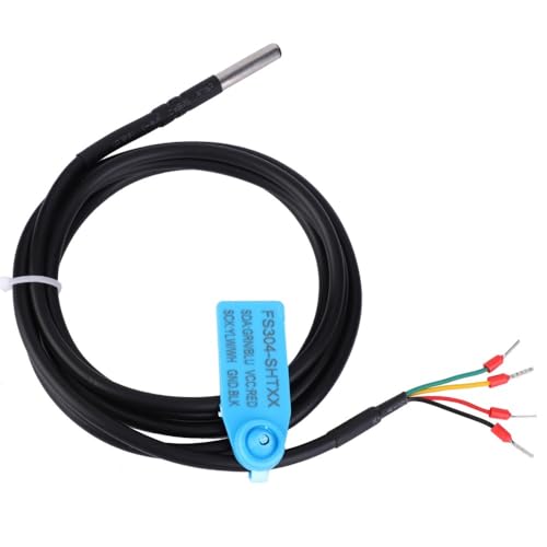FS304 Digital Temperature Humidity Sensor with I2C Interface, Stainless Steel Probe for Room Soil Monitoring (SHT31)