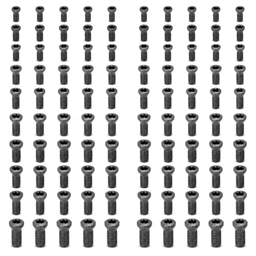 100PCS Carbide Insert Screws Set, CNC Lathe Tool Torx Screws M2 M2.2 M2.5 M3 M3.5 M4 M5, Grade 12.9 Alloy Steel Replacement for Indexable Inserts, CNC Milling Tools, Metal Cutting Tools M2-M5 Screw Set