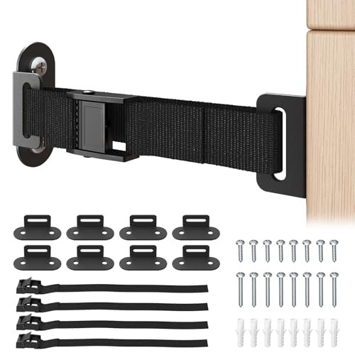 PUTORSEN Anti Tip Furniture Anchors, Heavy Duty Wall Safety Kit 4 sets