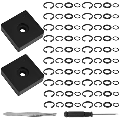 84pcs 3/8” & 1/2” Impact Retaining Ring Clip Friction Rings with O-Ring, Includes Anvil Installation Tool Screwdriver and Tweezers for Electric Pneumatic Impact Wrenches