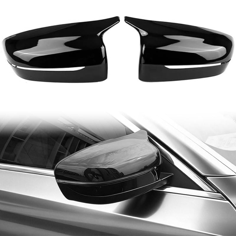 Gloss Black Car Side Mirror Cover Caps Replacement Compatible with BMW 2017-2022 G20 G21 G30 G31 G11 G12 G14 G15 G16 Left Driver Side Right Passenger Side Black G20