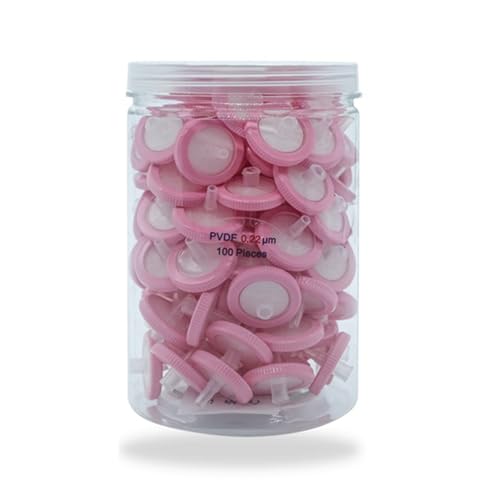 100Pcs 33mm,0.22um Hydrophobic PVDF Syringe Filter,Made by Polyvinylidene Fluoride,100 Pcs/Box