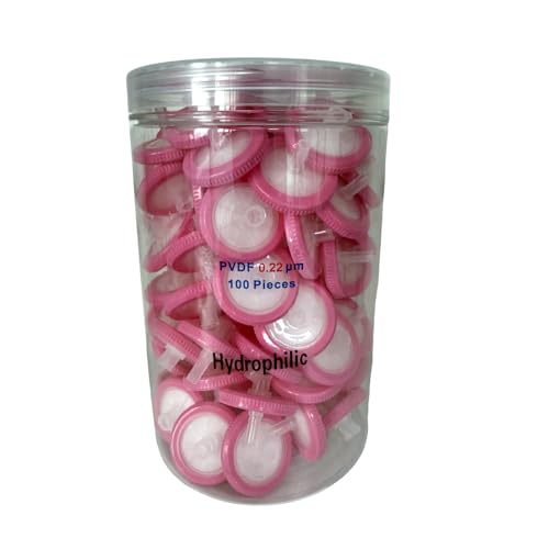 100Pcs OD 33MM,0.22um,Hydrophile PVDF Syringe Filter,Made by Hydrophilic Polyvinylidene Fluoride