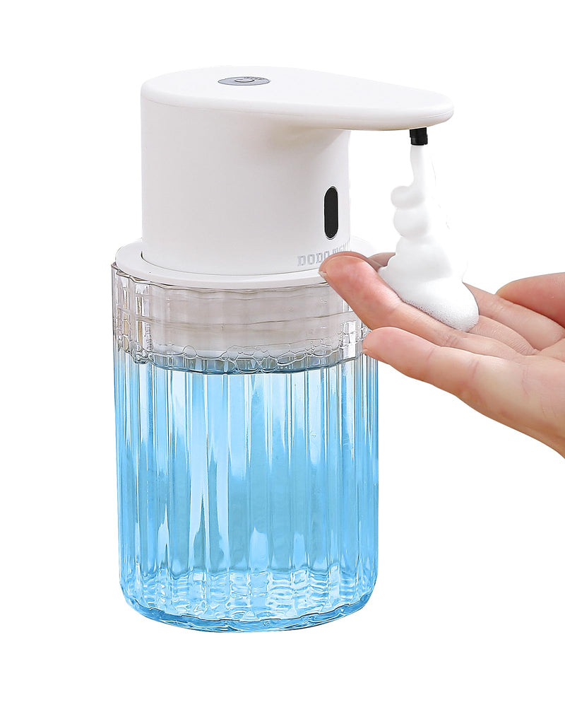 Automatic Foaming Soap Dispenser Touchless, 10oz/300ml Rechargeable, 3 Adjustable Foam Levels, IPX7 Waterproof, for Kitchen Bathroom, White