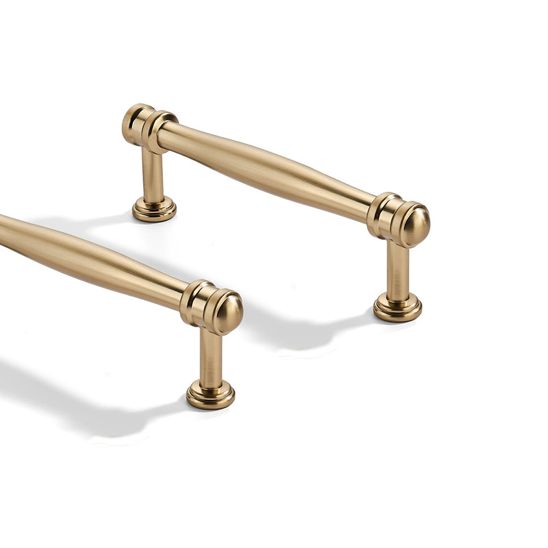 10 Pack 3-1/2 inch(89mm) Center to Center Brushed Brass Cabinet Pulls Solid Cabinet Hardware Heavy-Duty Drawer Pulls Kitchen Handles for Cabinets Cupboard Handles 3-1/2 inch(89mm)Center to Center 10 Pack