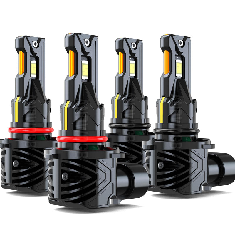 Light Bulbs Compatible for 1999 2000 2001 2002 2003 2004 2005 2006 Chevy Silverado 1500 Lights 2500HD 3500 Off-road High Low Beam, Plug n Play, 48000 Lumens 800% Brightness, Pack of 4 Compatible for 1999-2006 Silverado
