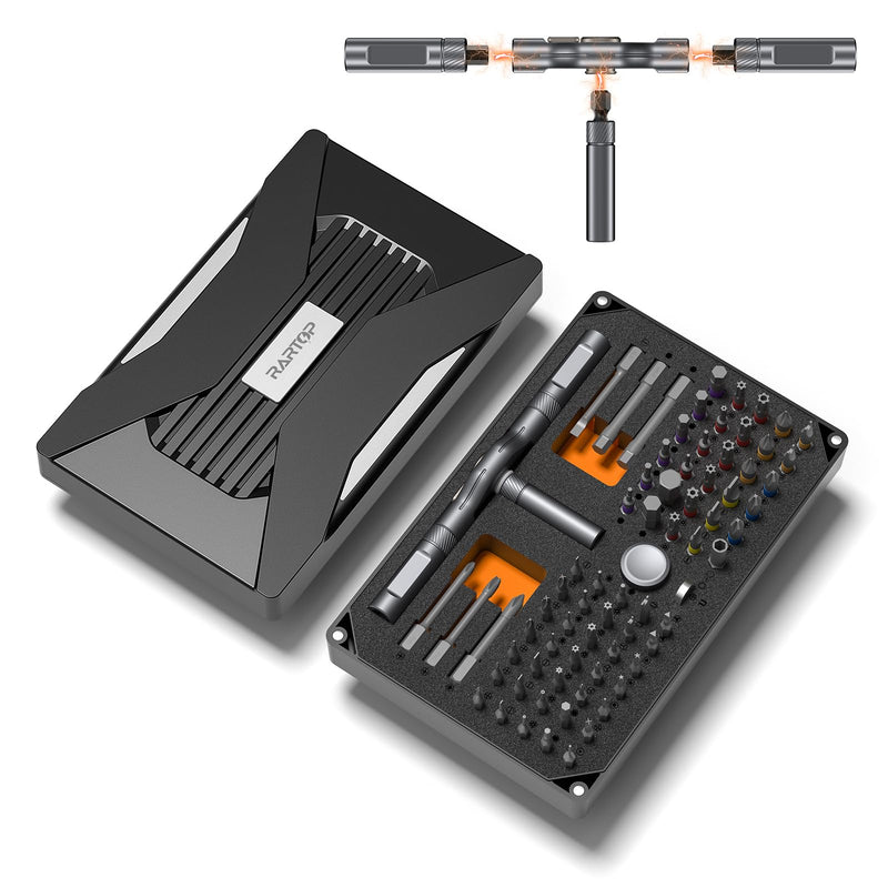 Ratchet Screwdriver Set：74 in 1 Magnetic Screwdriver Sets, Multi Bit DIY S2 Steel Bits for Furniture Assembly, Precision Electronics Repair, Bicycle Tools