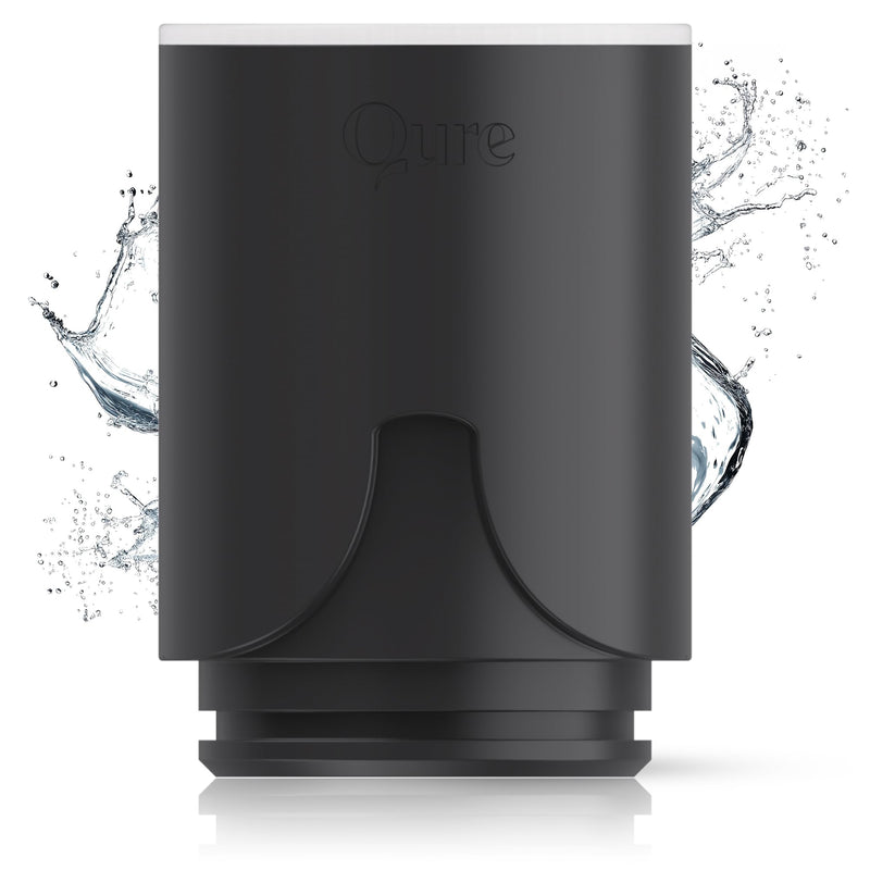 Qure Skincare Faucet Filter Refill - Replacement Cartridge for Faucet, 99% Chlorine Reduce, Clinically Tested - Black, 3-Month Supply (1 Piece)