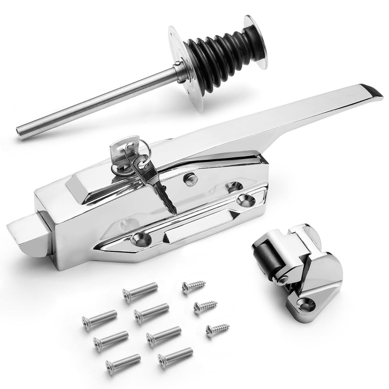 Walk in Cooler Door Handle, Door Closer Latch Kit, Doors Handle and Coolers Radial Latch for Freezer, Containers, Warehouse, 1/8 in to 1/4 in Flush and Release Handle New-1/8-1/4-Flush-Silver
