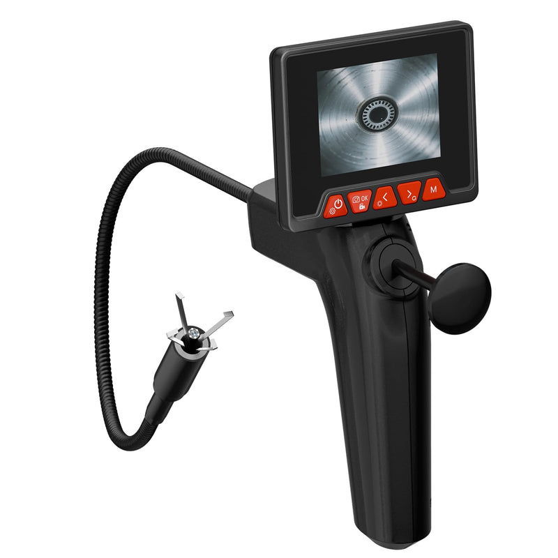Endoscope Camera with Light and Grabber, Sewer Borescope Inspection Mirror with Magnetic Pickup, Drain Snake Scope for Automotive Repair & Pipe Cleaning, IP67 Waterproof, 6 LED, 19.7-Inch deep black